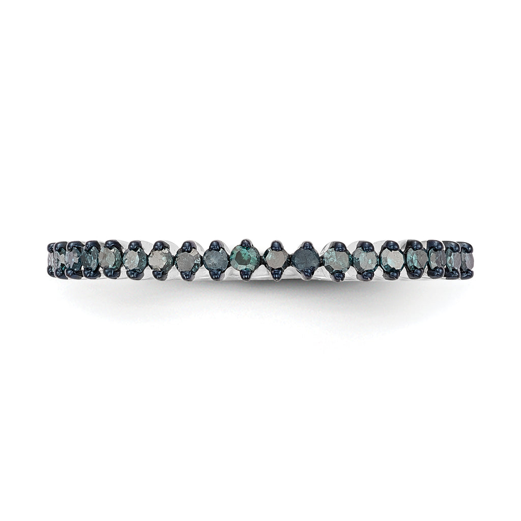 14K White Gold 1/6 carat Black Diamond Complete Band