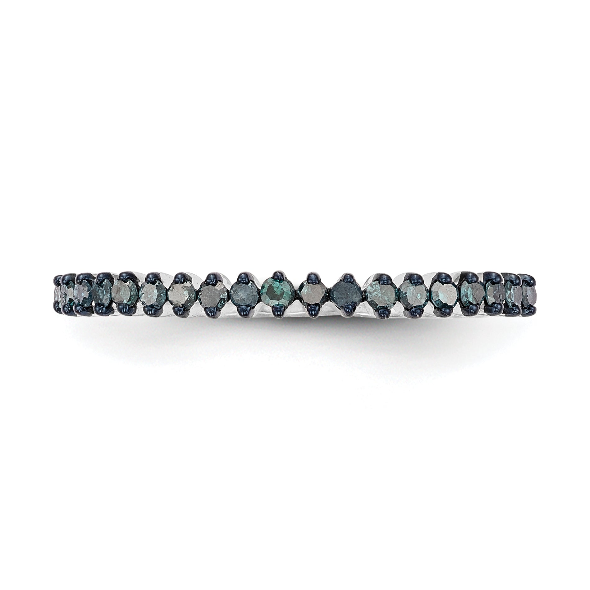 14K White Gold 1/6 carat Black Diamond Complete Band
