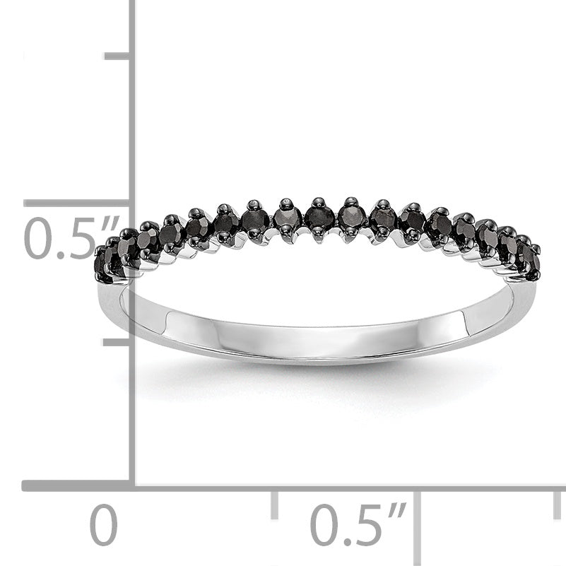 14K White Gold 1/6 carat Black Diamond Complete Band