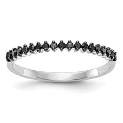 14K White Gold Black Diamond Band - 7
