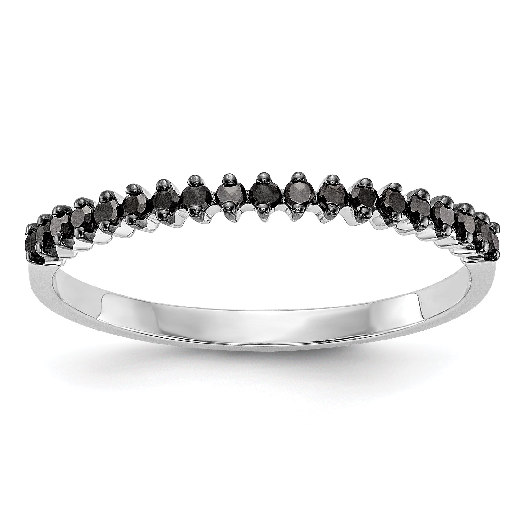 14K White Gold 1/6 carat Black Diamond Complete Band Main image
