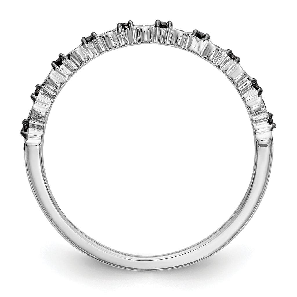 14K White Gold 1/10 carat Black Diamond Complete Band