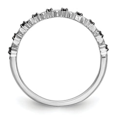 14K White Gold Black Diamond Band - 7