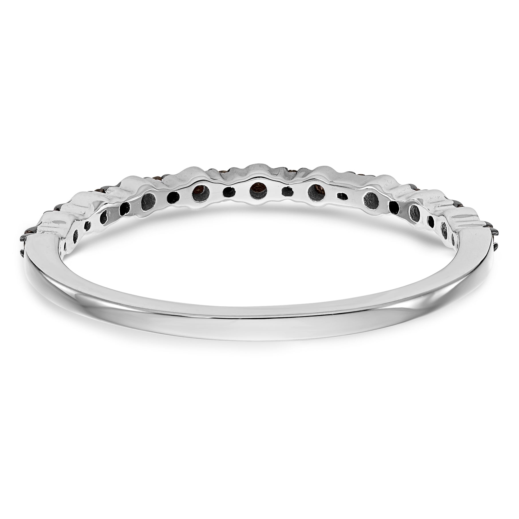 14K White Gold Black Diamond Band - 7