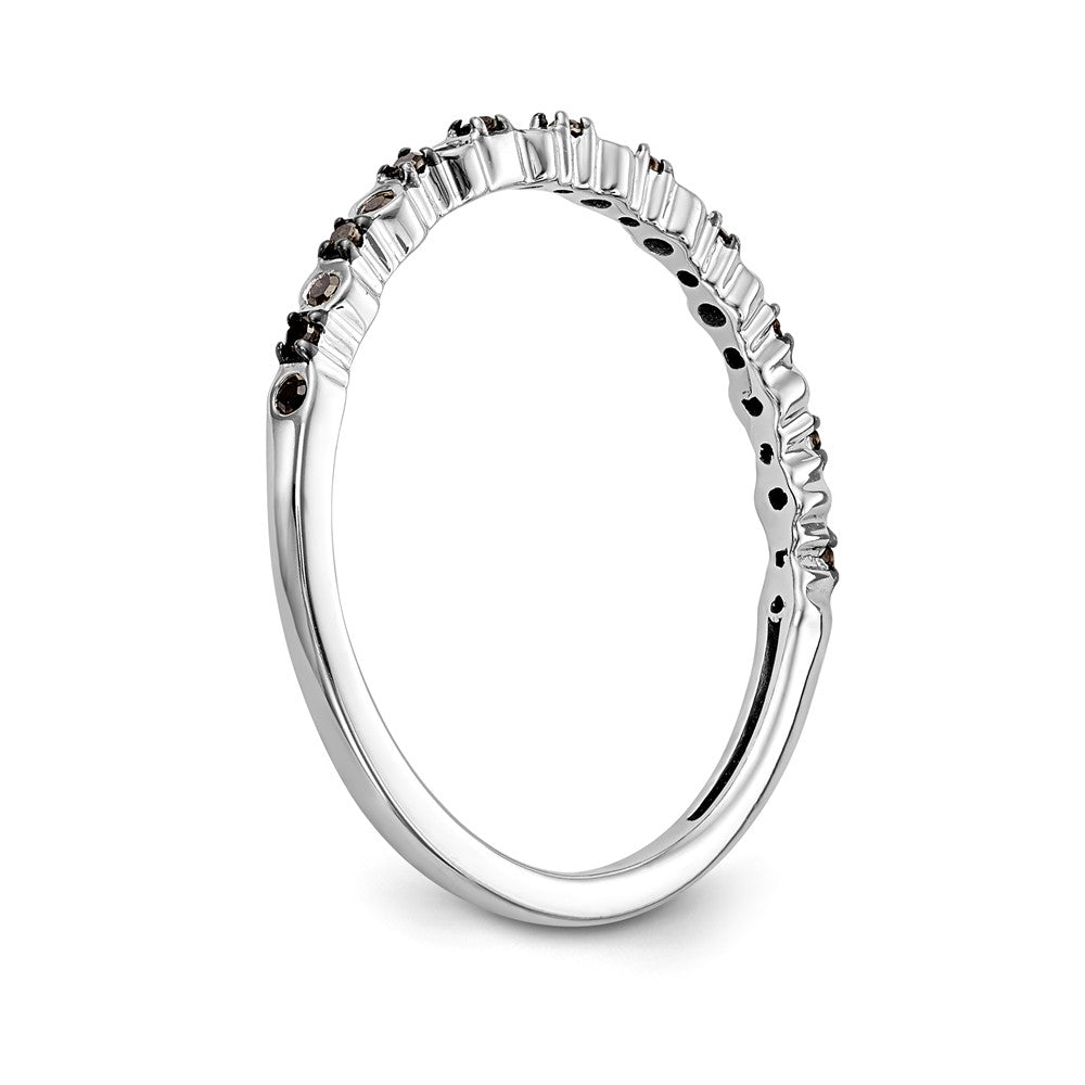 14K White Gold Black Diamond Band - 7