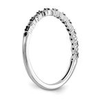 14K White Gold 1/10 carat Black Diamond Complete Band