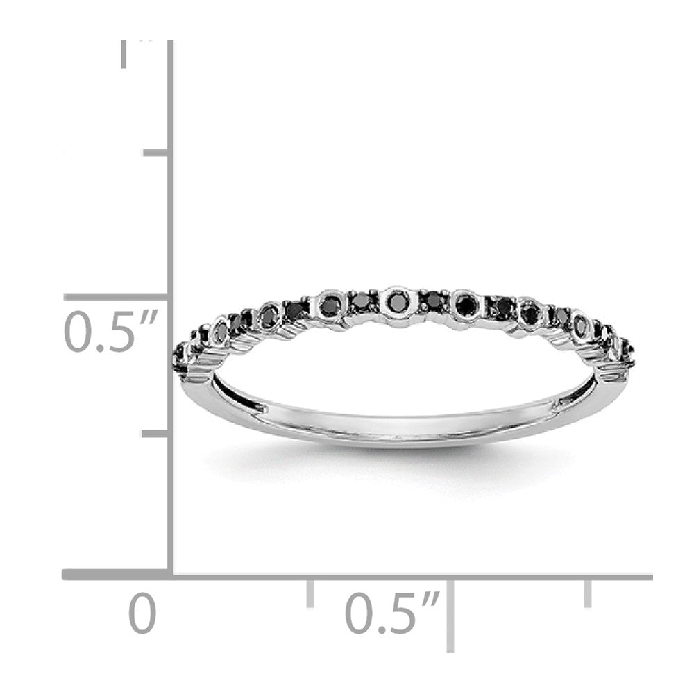 14K White Gold Black Diamond Band