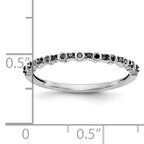 14K White Gold 1/10 carat Black Diamond Complete Band