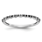 14K White Gold 1/10 carat Black Diamond Complete Band