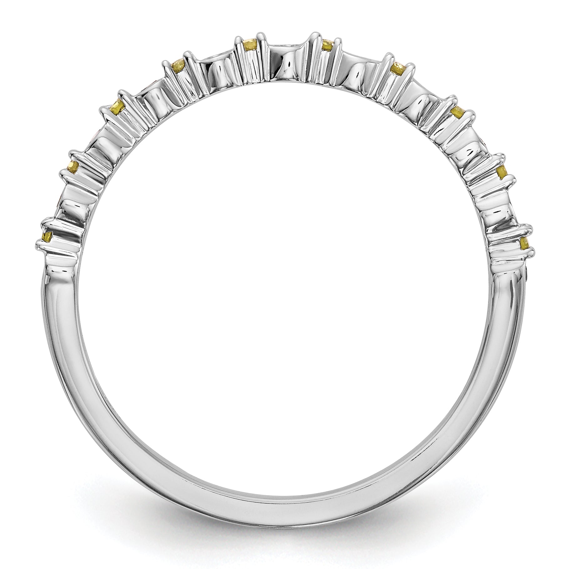 14k White Gold Yellow Diamond Band Secondary image