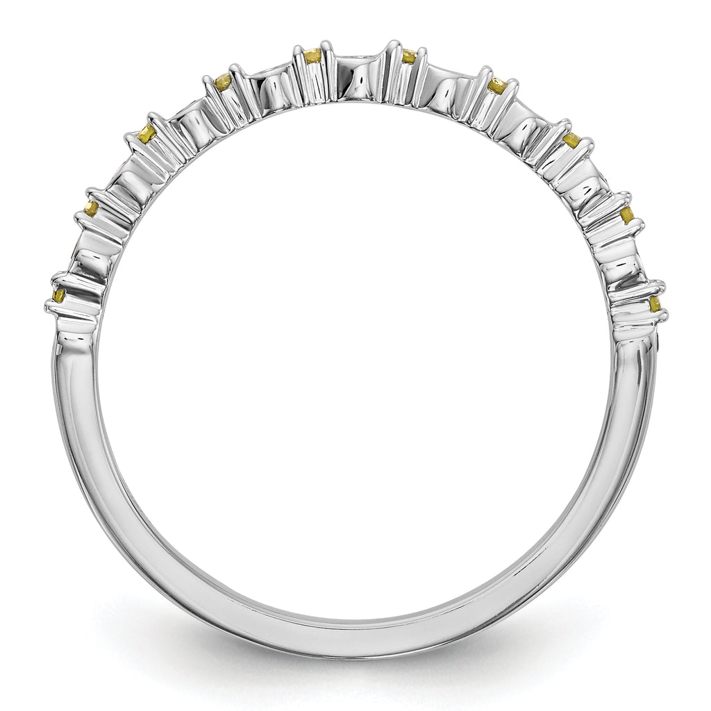 14k White Gold Yellow Diamond Band
