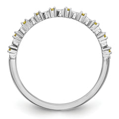 14K White Gold Yellow Diamond Band - 7