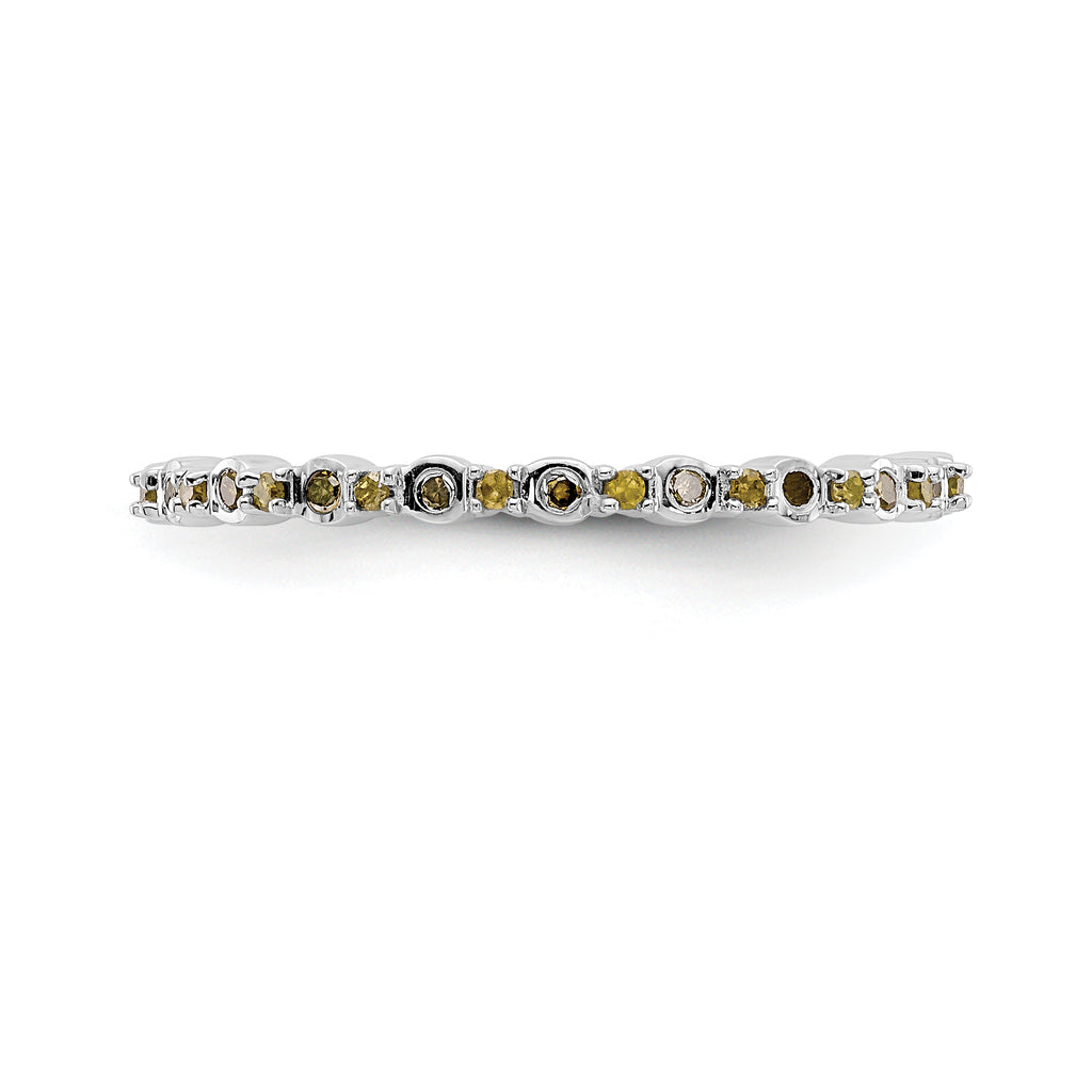 14k White Gold Yellow Diamond Band
