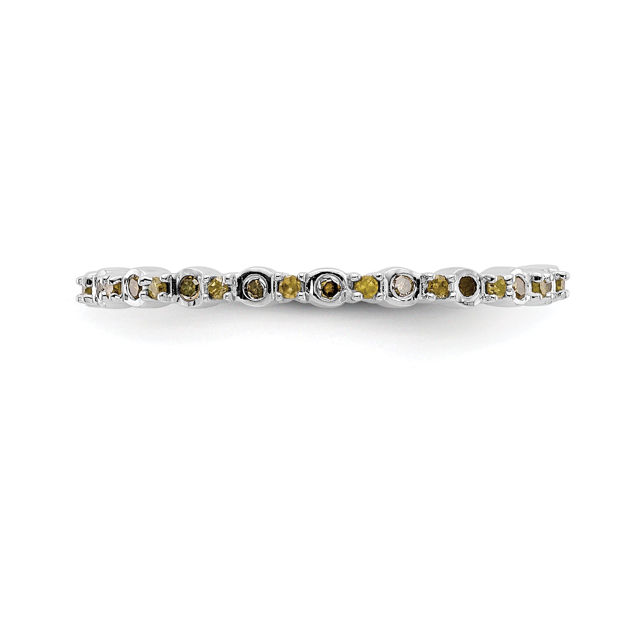 14k White Gold Yellow Diamond Band