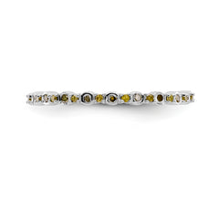 14K White Gold Yellow Diamond Band - 7