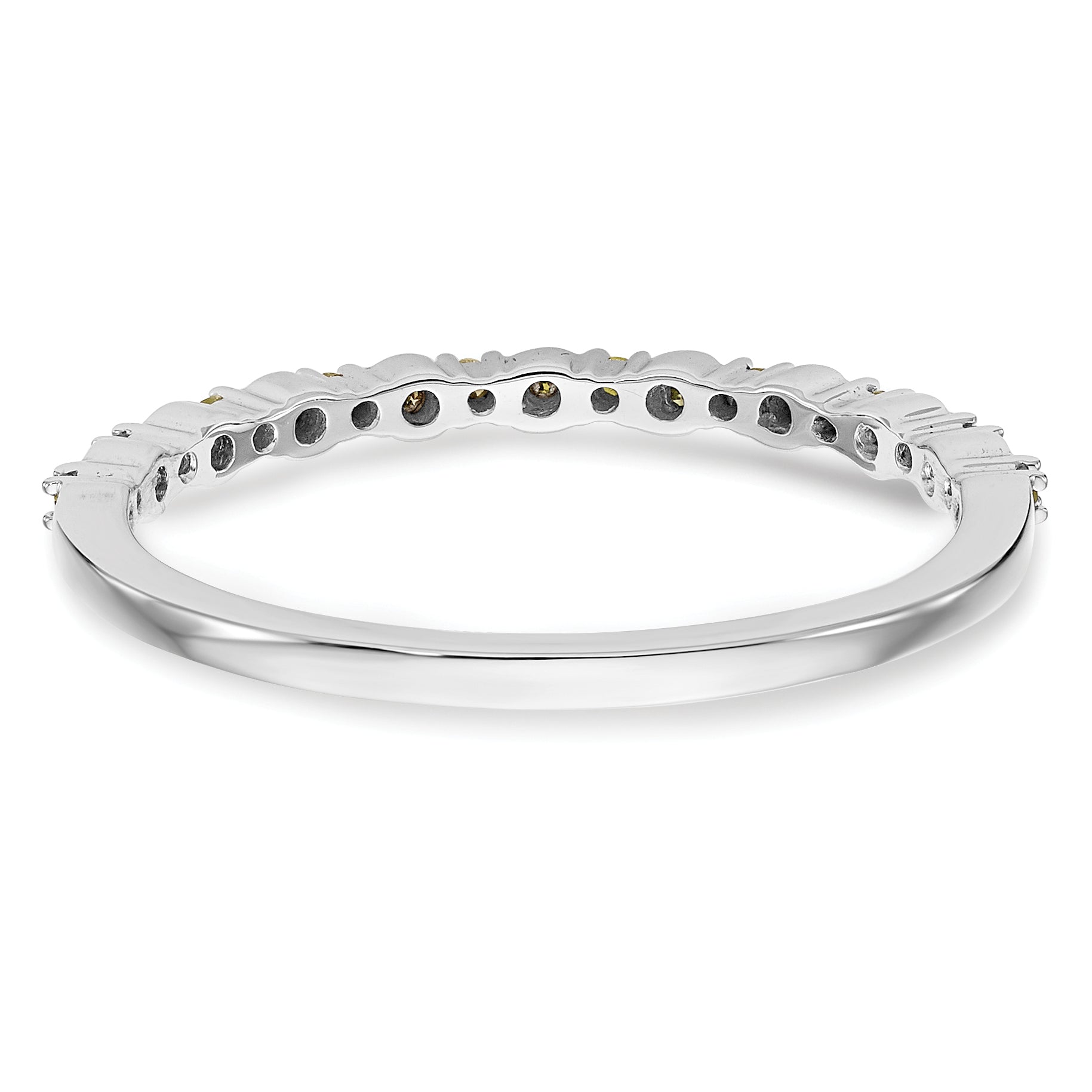 14k White Gold Yellow Diamond Band