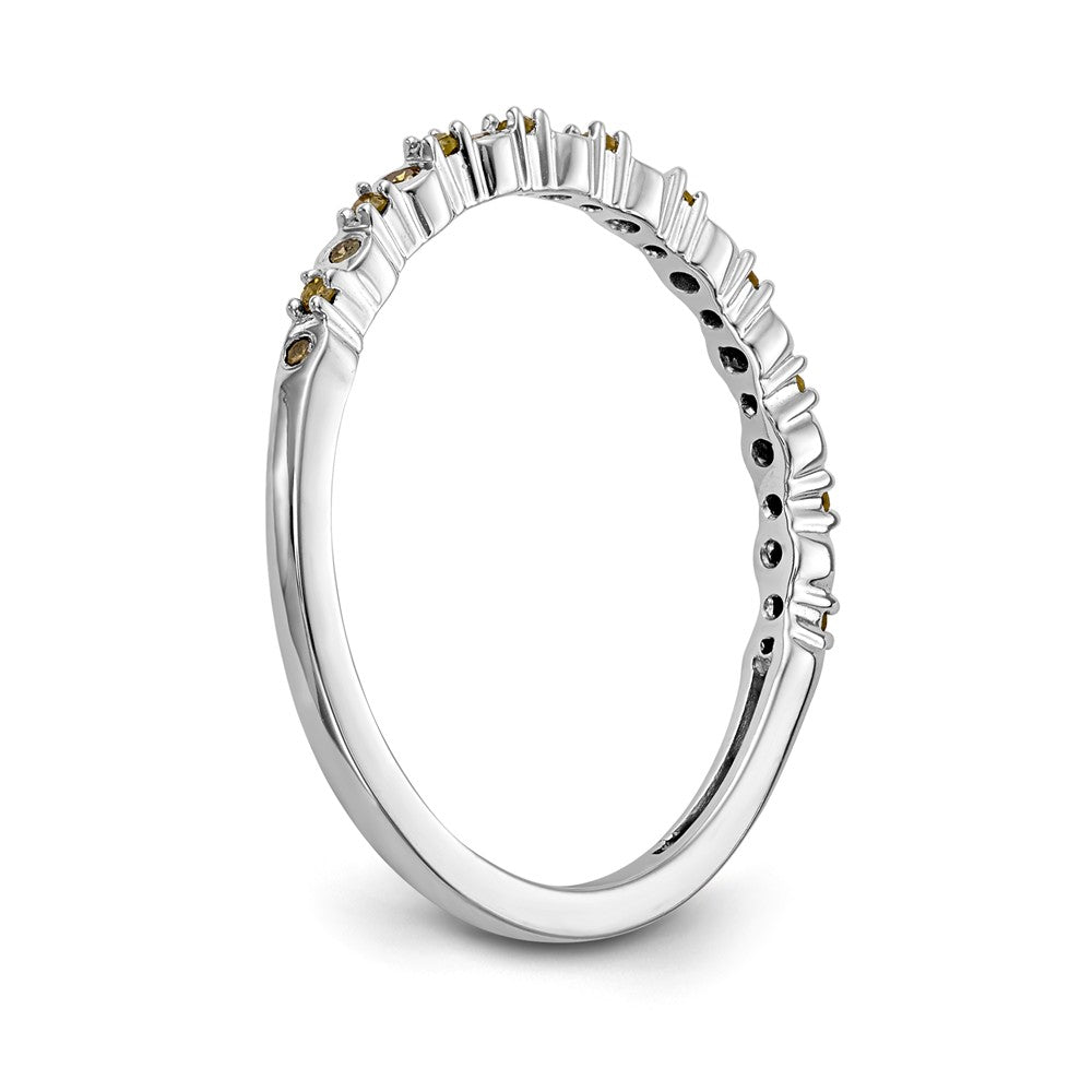 14K White Gold Yellow Diamond Band - 7