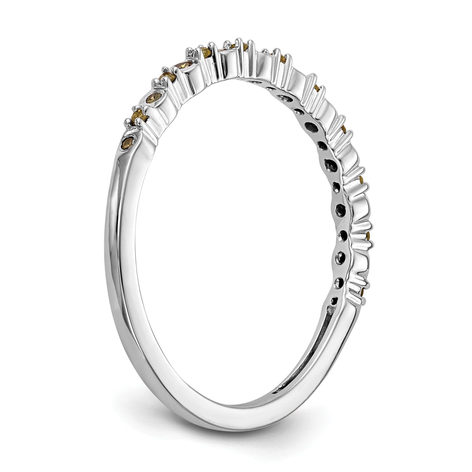 14k White Gold Yellow Diamond Band