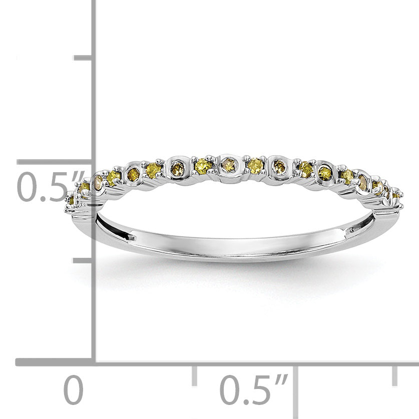 14k White Gold Yellow Diamond Band