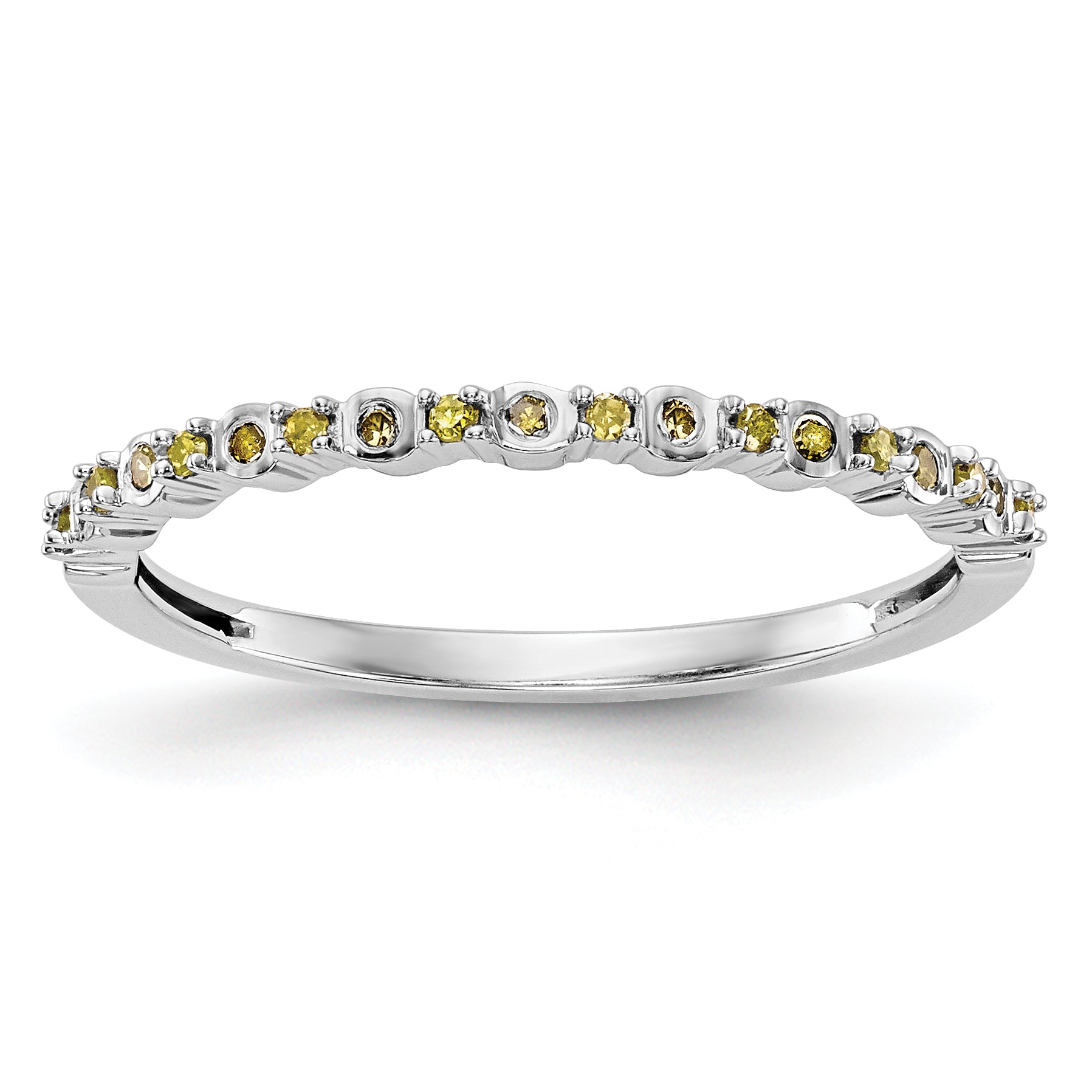 14k White Gold Yellow Diamond Band Main image