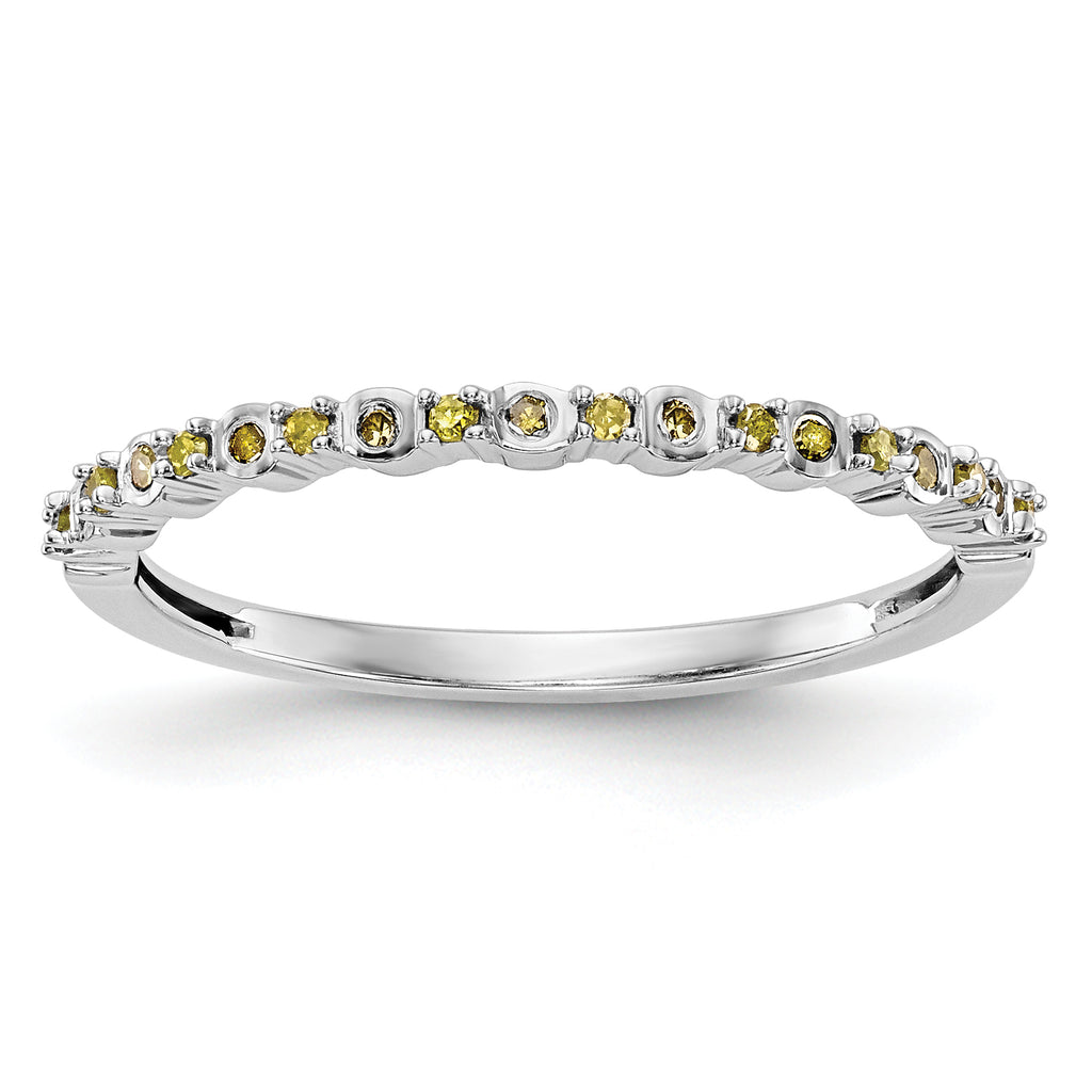14k White Gold Yellow Diamond Band