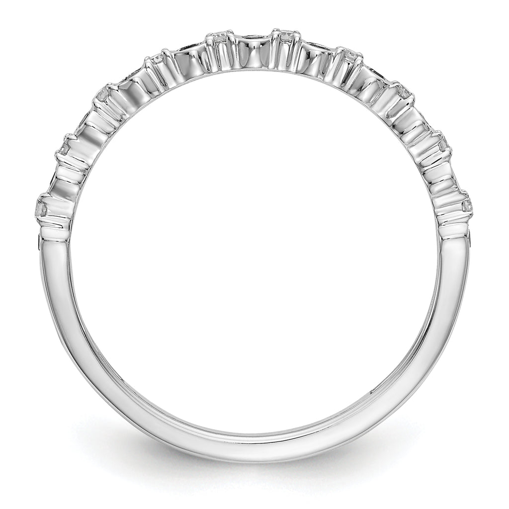 14K White Gold 1/10 carat Black and White Diamond Complete Band