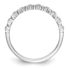 14K White Gold Black & White Diamond Band - 7