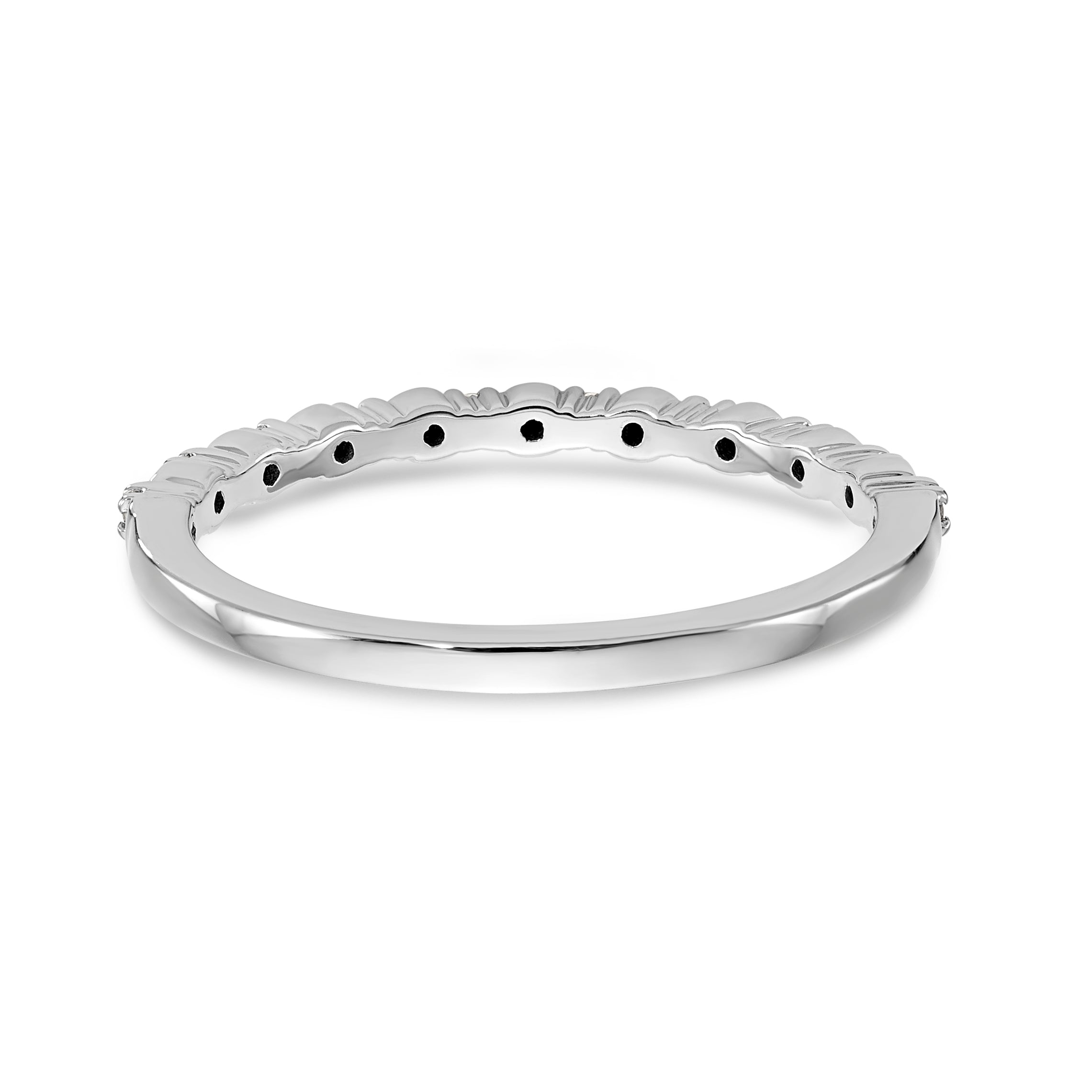 14K White Gold Black & White Diamond Band - 7
