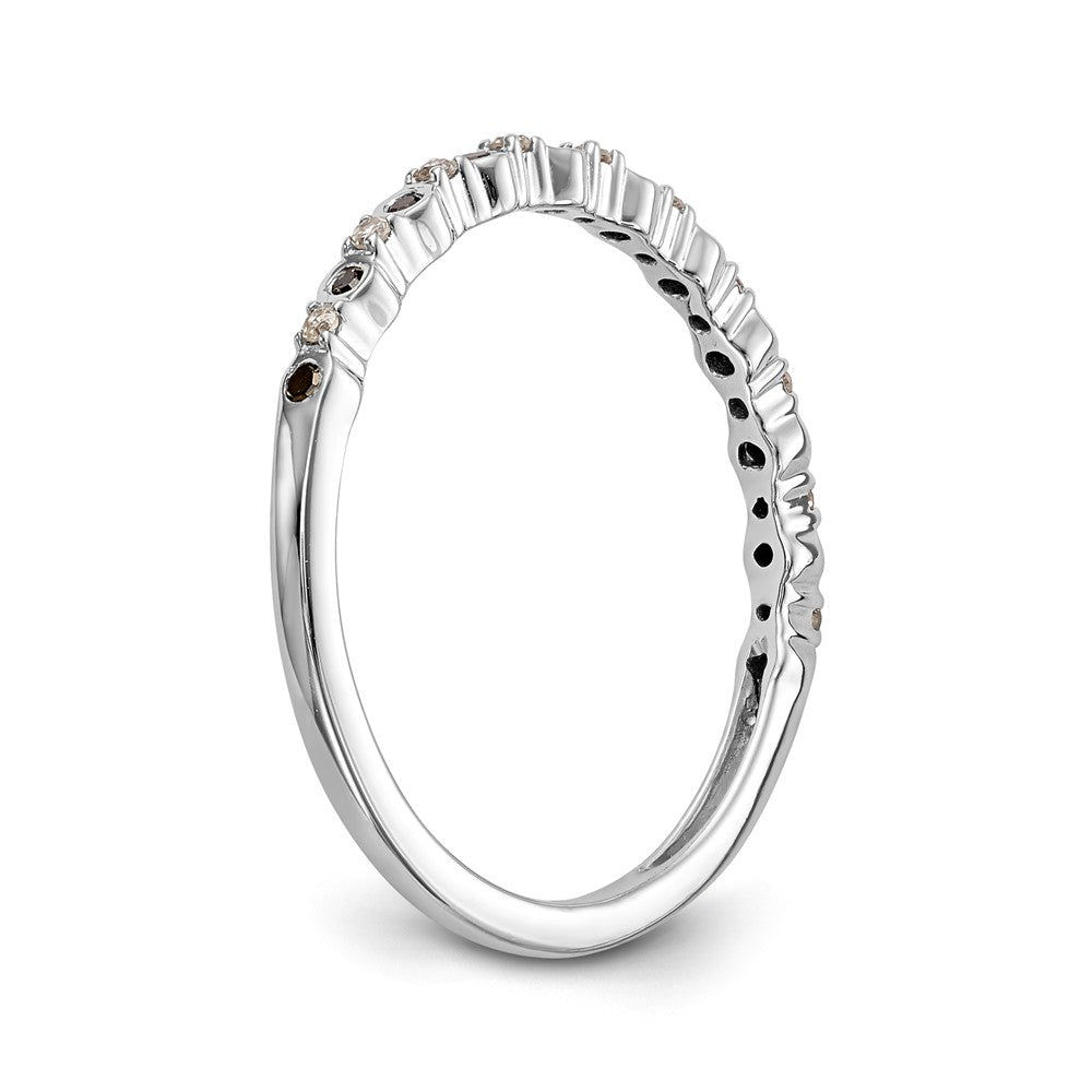 14K White Gold Black & White Diamond Band - 7