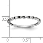 14K White Gold 1/10 carat Black and White Diamond Complete Band