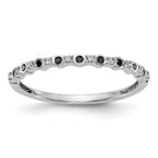 14K White Gold 1/10 carat Black and White Diamond Complete Band