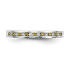 14k White Gold Yellow & White Diamond Band