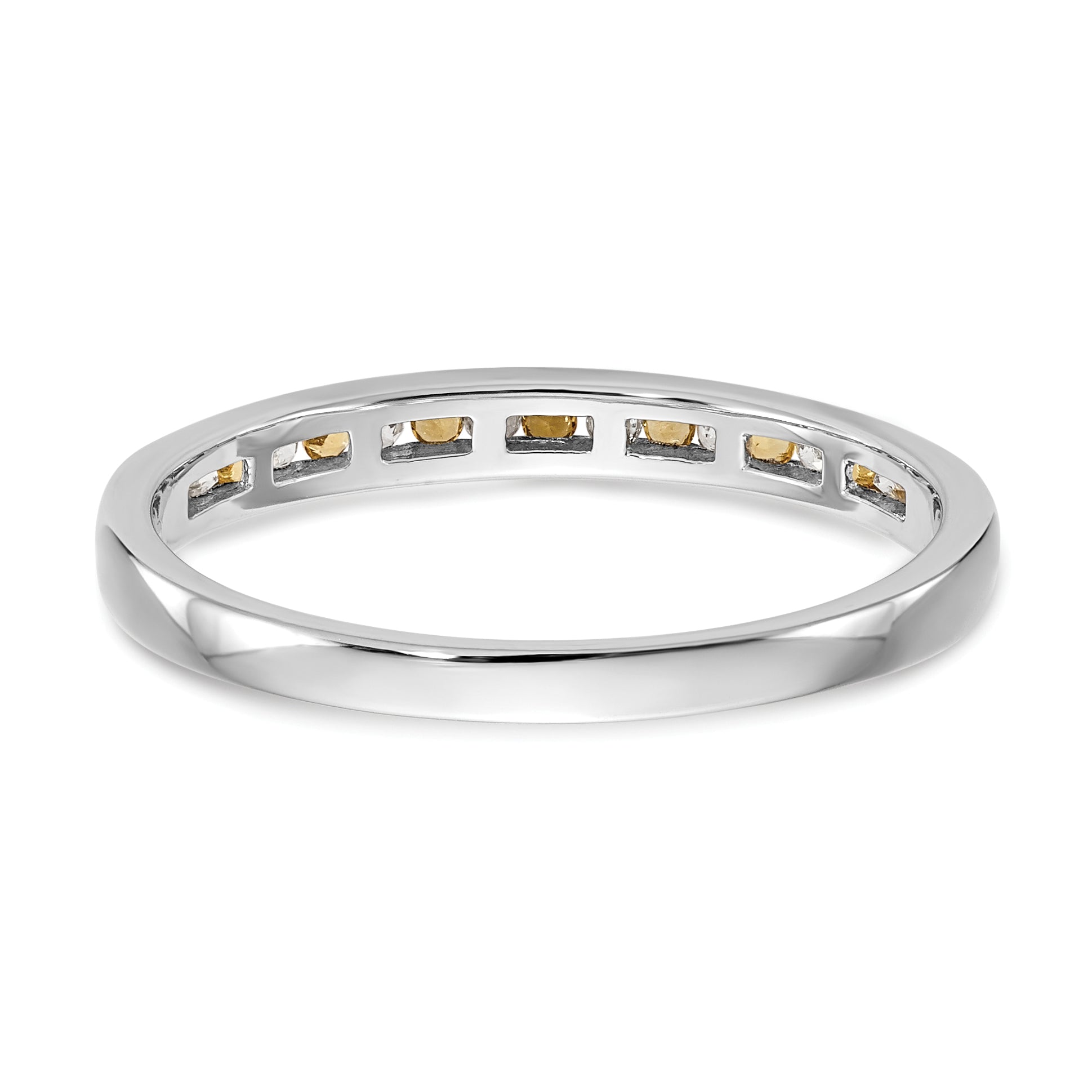 14k White Gold Yellow & White Diamond Band