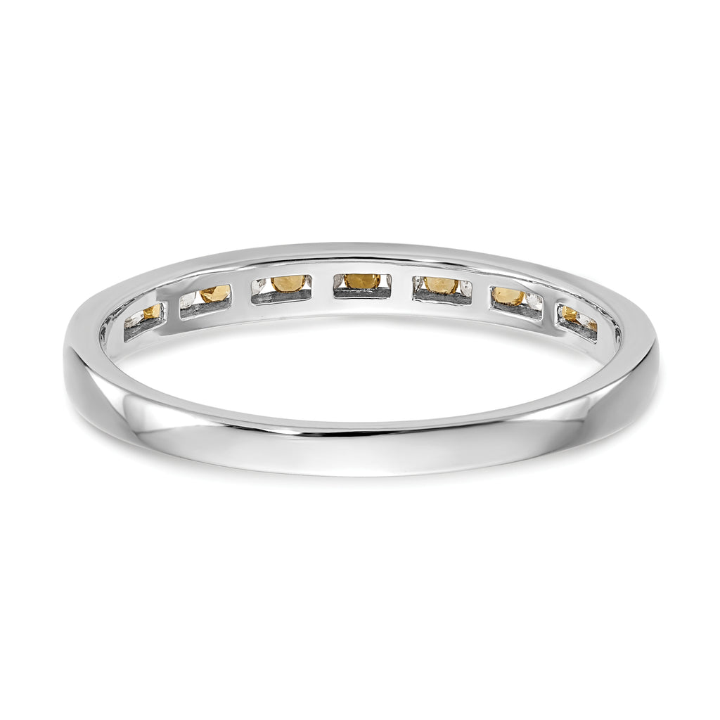 14k White Gold Yellow & White Diamond Band