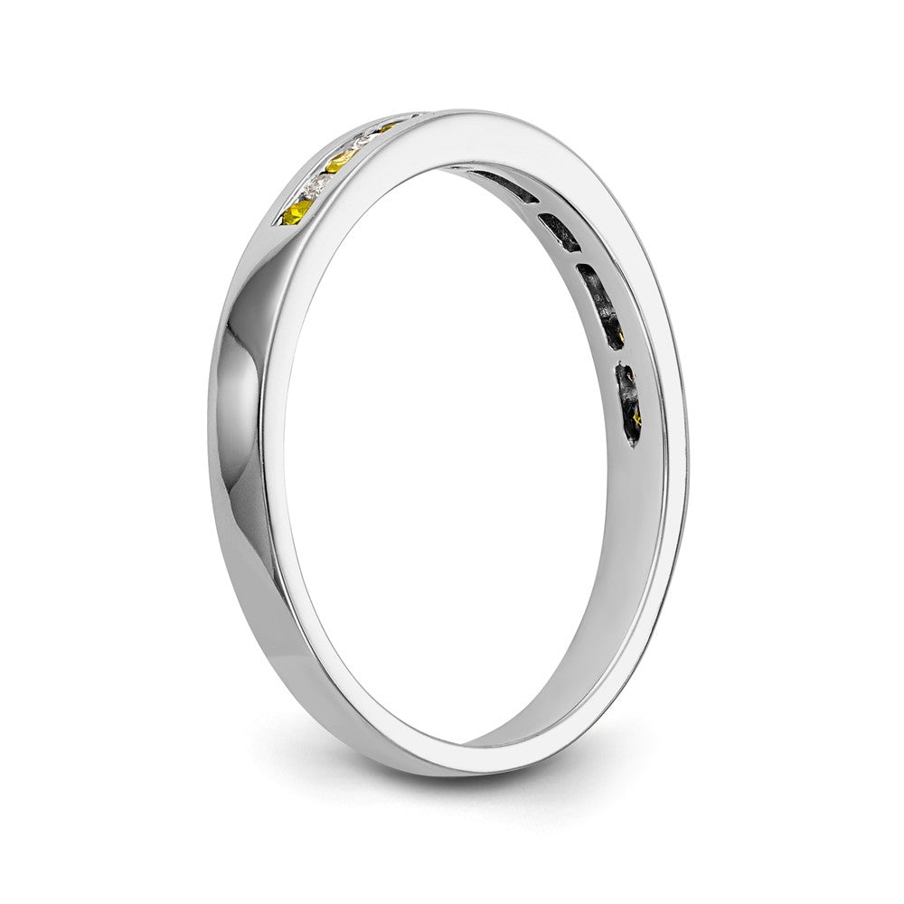 14K White Gold Yellow & White Diamond Band