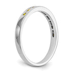 14k White Gold Yellow & White Diamond Band