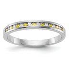 14k White Gold Yellow & White Diamond Band