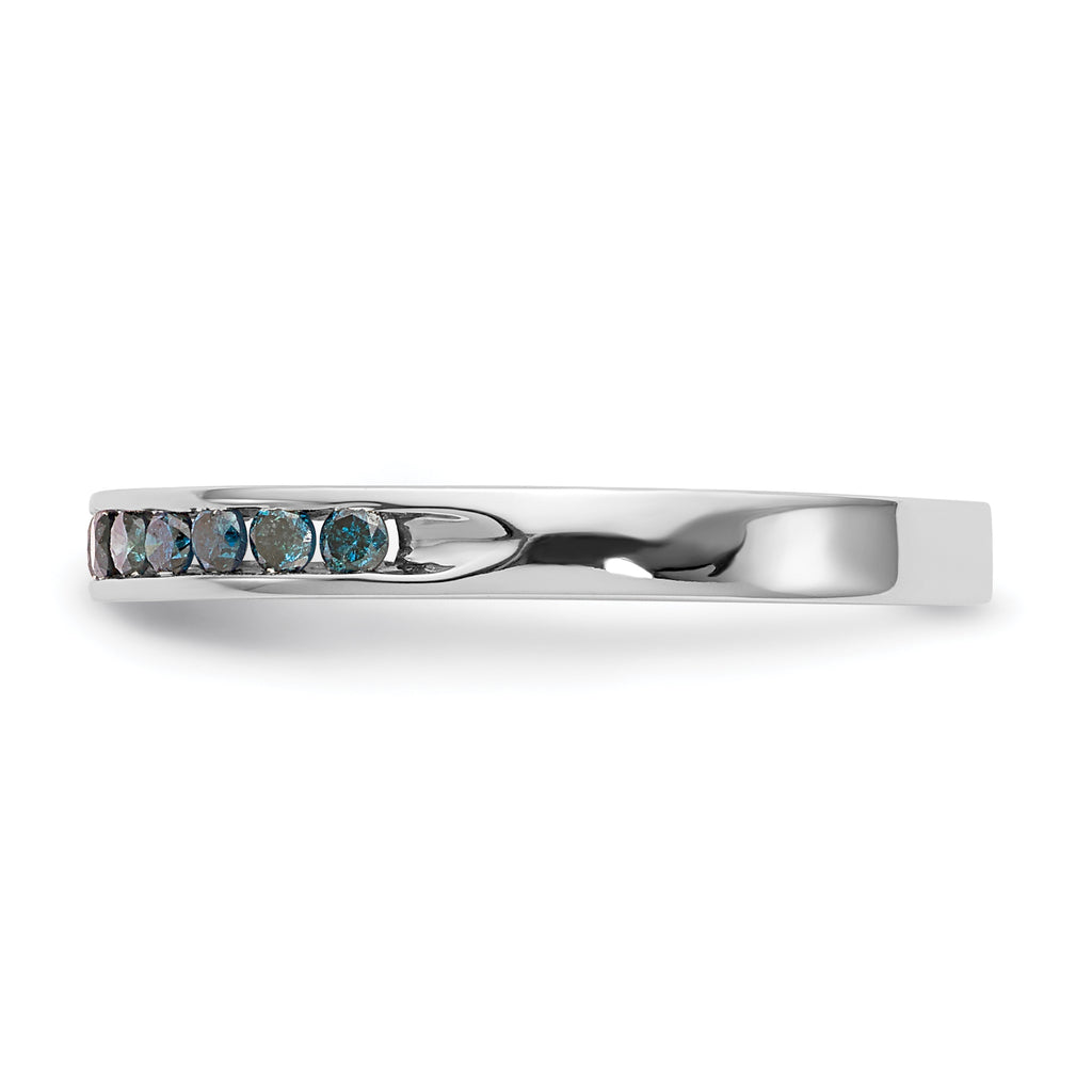 14K White Gold 1/4 carat Blue Diamond Complete Channel Band