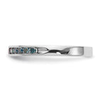 14K White Gold 1/4 carat Blue Diamond Complete Channel Band