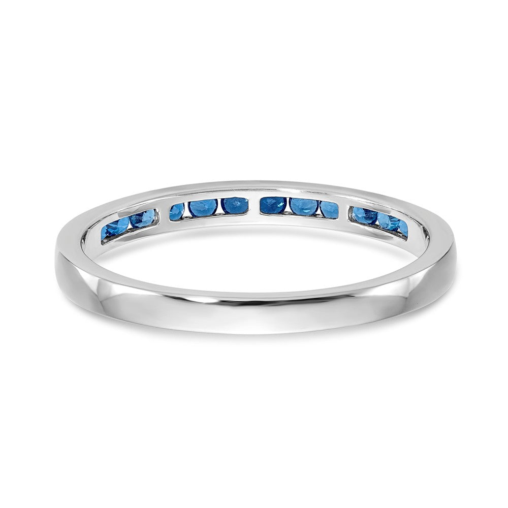 14K White Gold Blue Diamond Band
