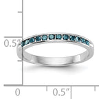 14K White Gold 1/4 carat Blue Diamond Complete Channel Band