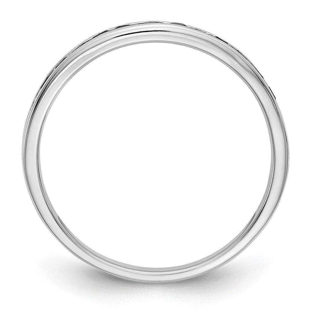 14K White Gold 1/4 carat Black Diamond Complete Channel Band