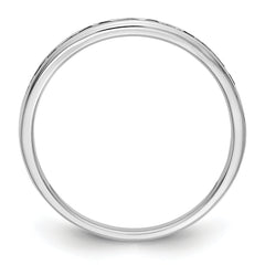 14K White Gold Black Diamond Band - 7