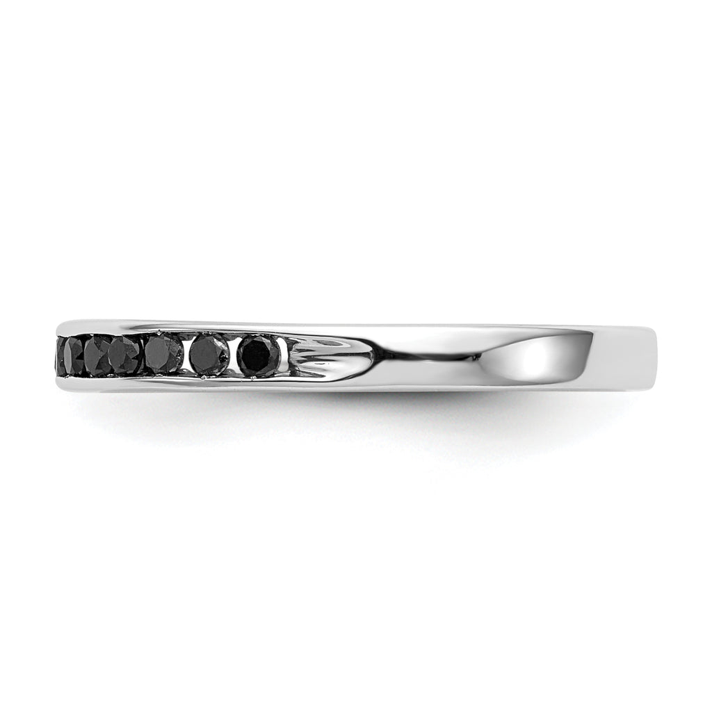 14K White Gold 1/4 carat Black Diamond Complete Channel Band