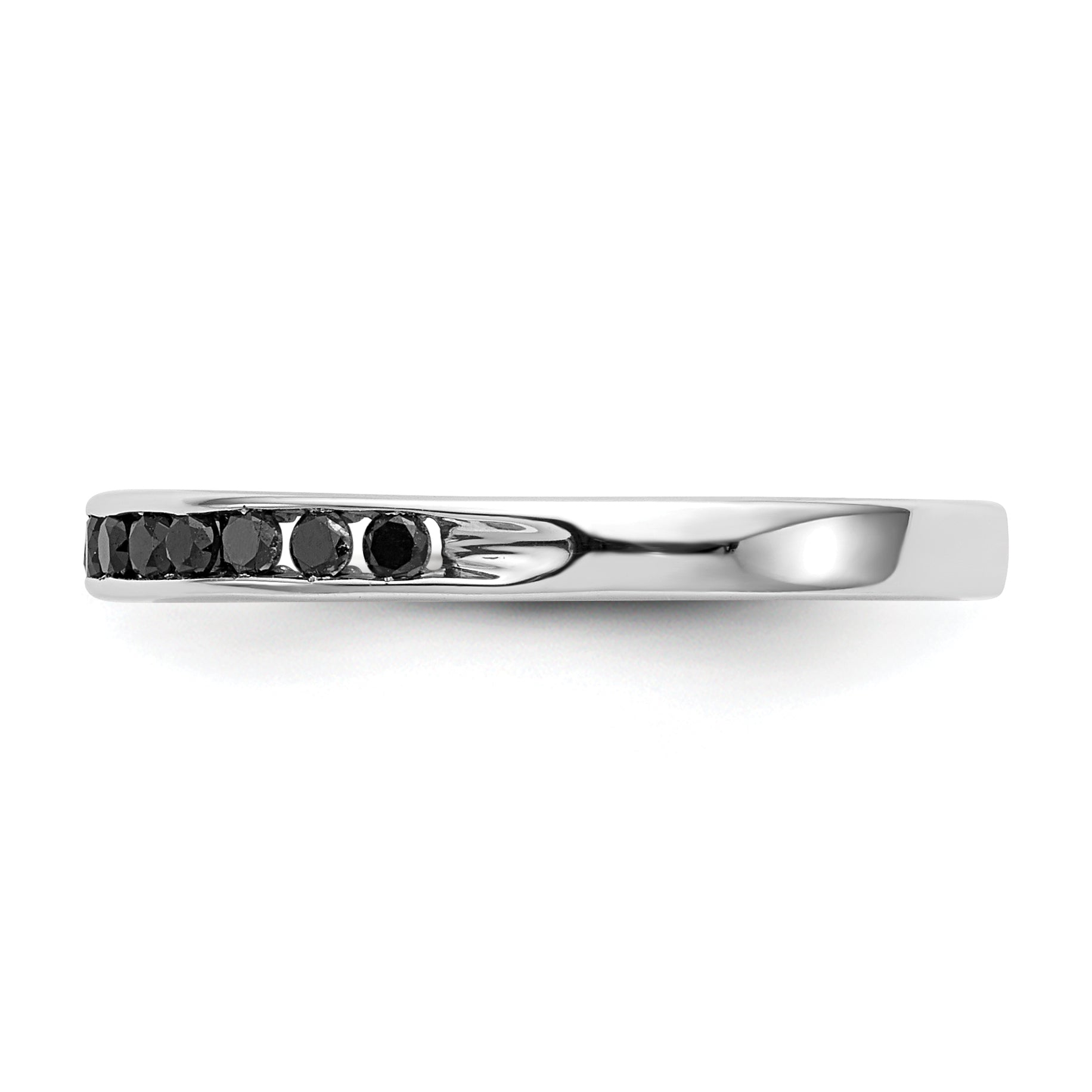 14K White Gold 1/4 carat Black Diamond Complete Channel Band
