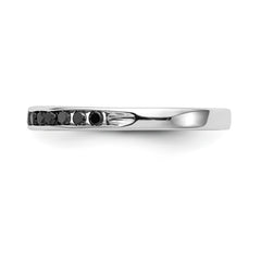 14K White Gold Black Diamond Band - 7
