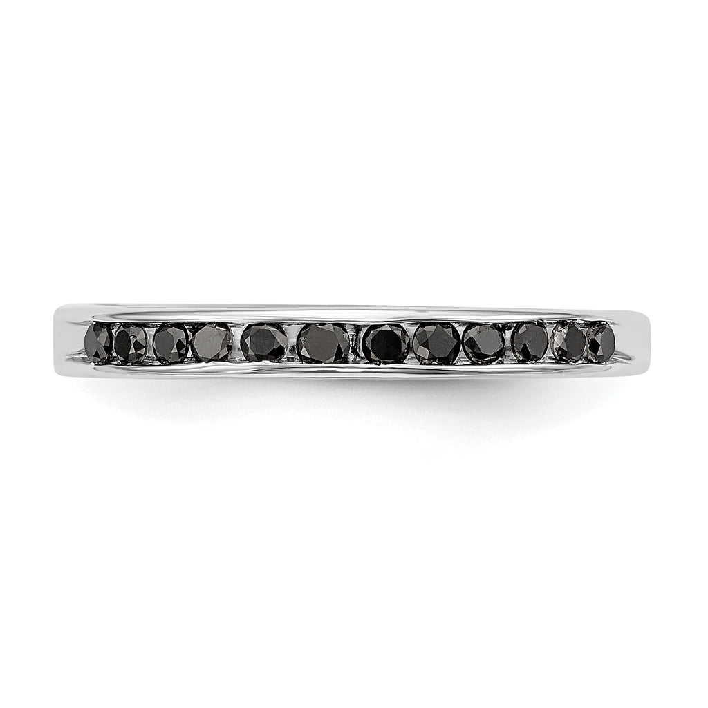 14K White Gold 1/4 carat Black Diamond Complete Channel Band