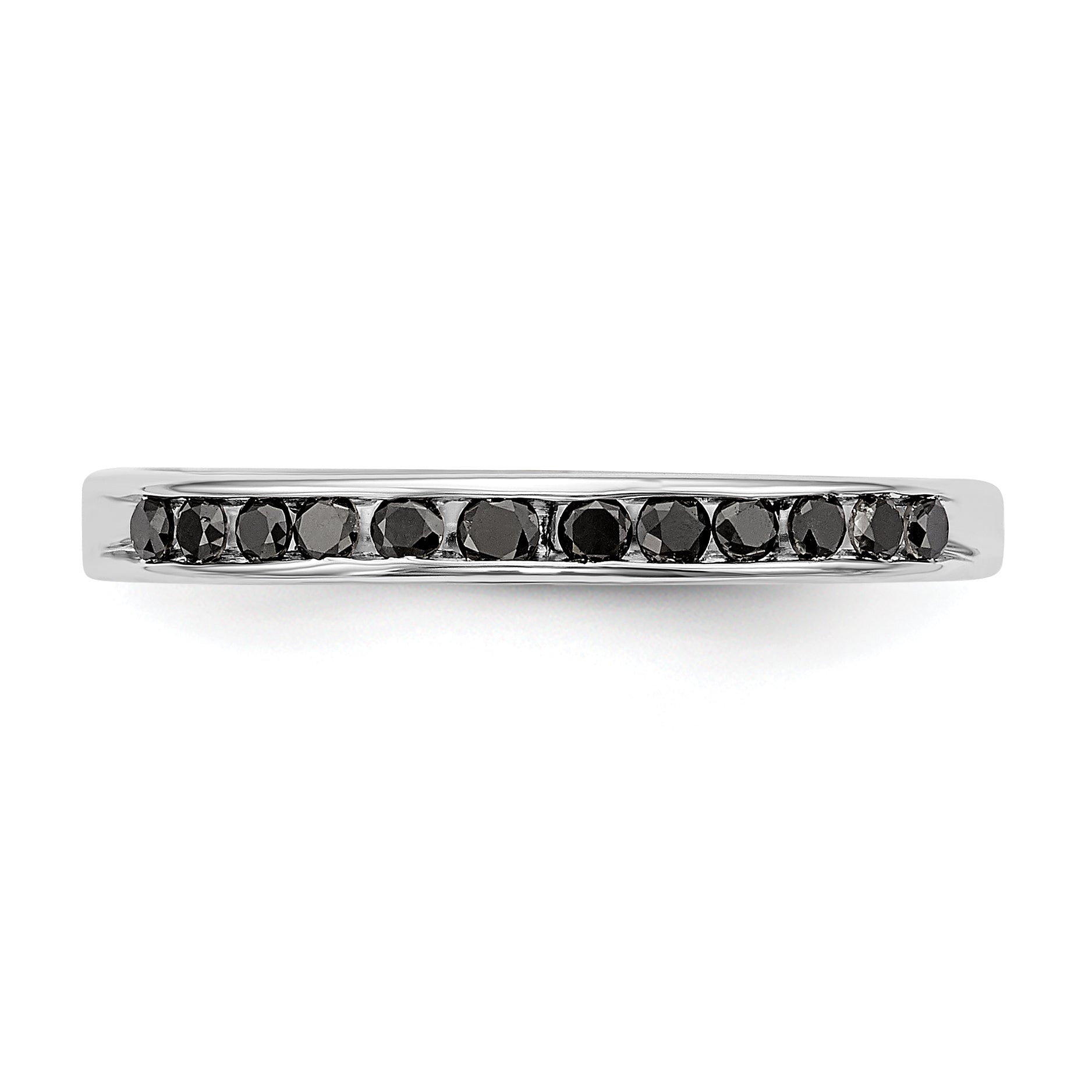 14K White Gold 1/4 carat Black Diamond Complete Channel Band