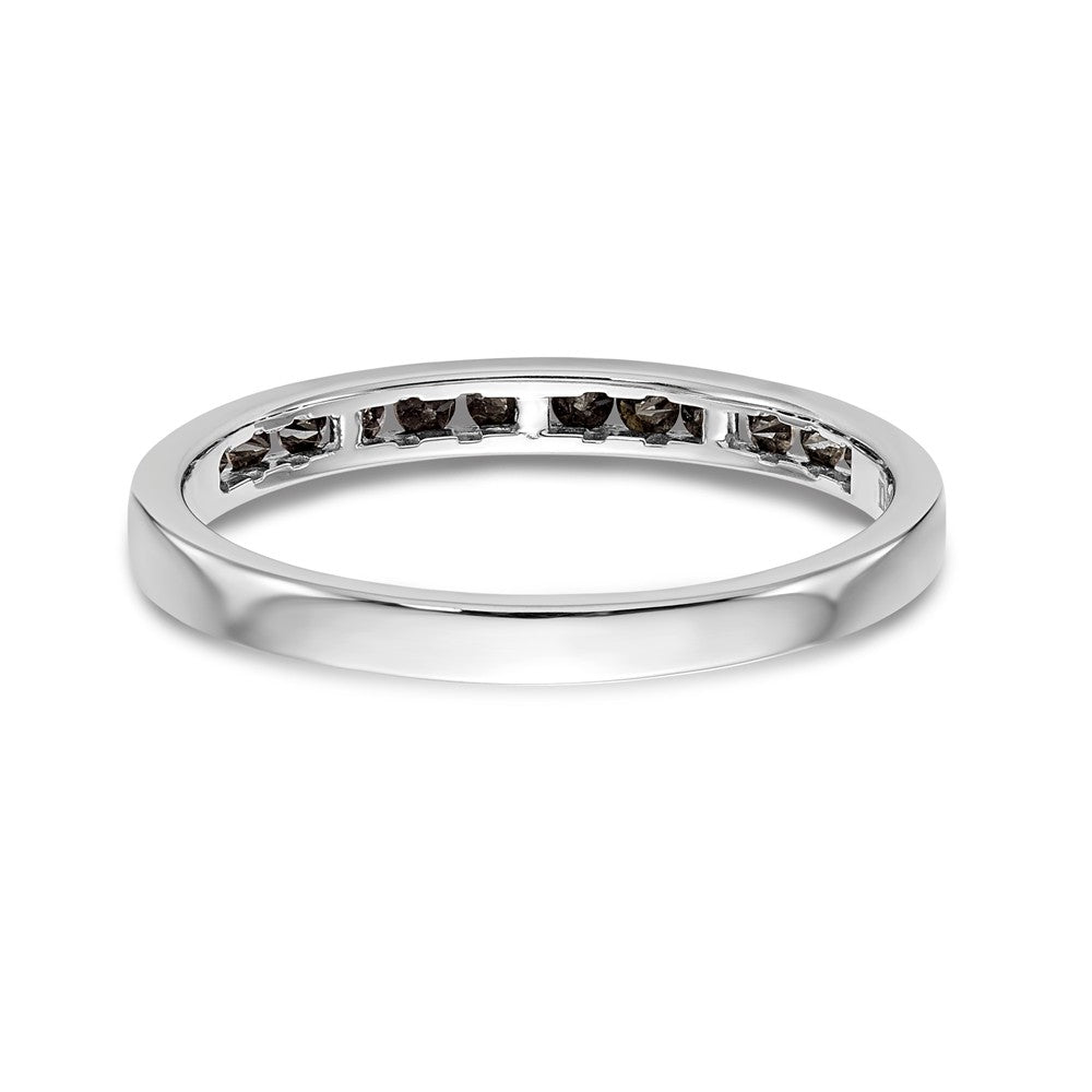 14K White Gold Black Diamond Band - 7