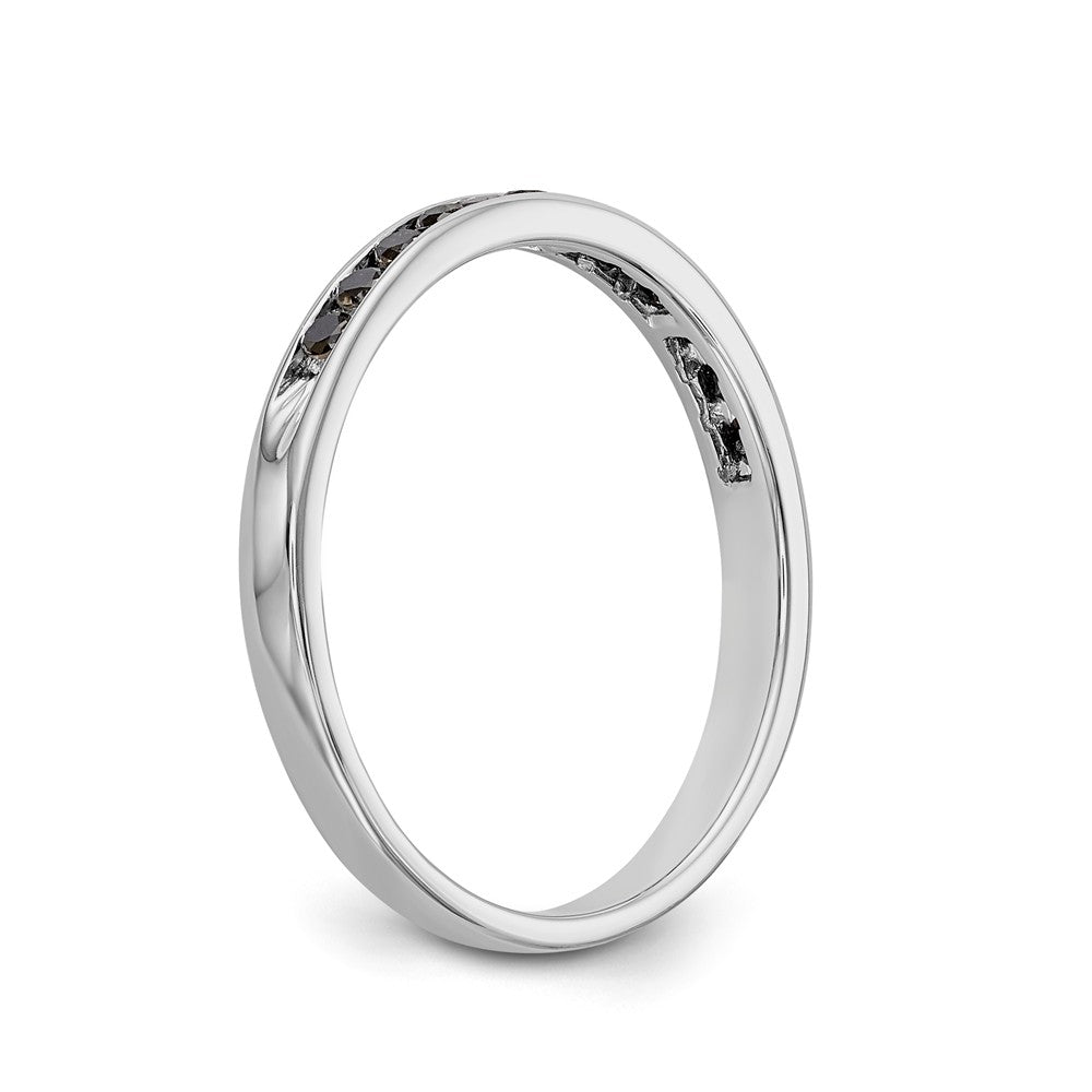 14K White Gold Black Diamond Band